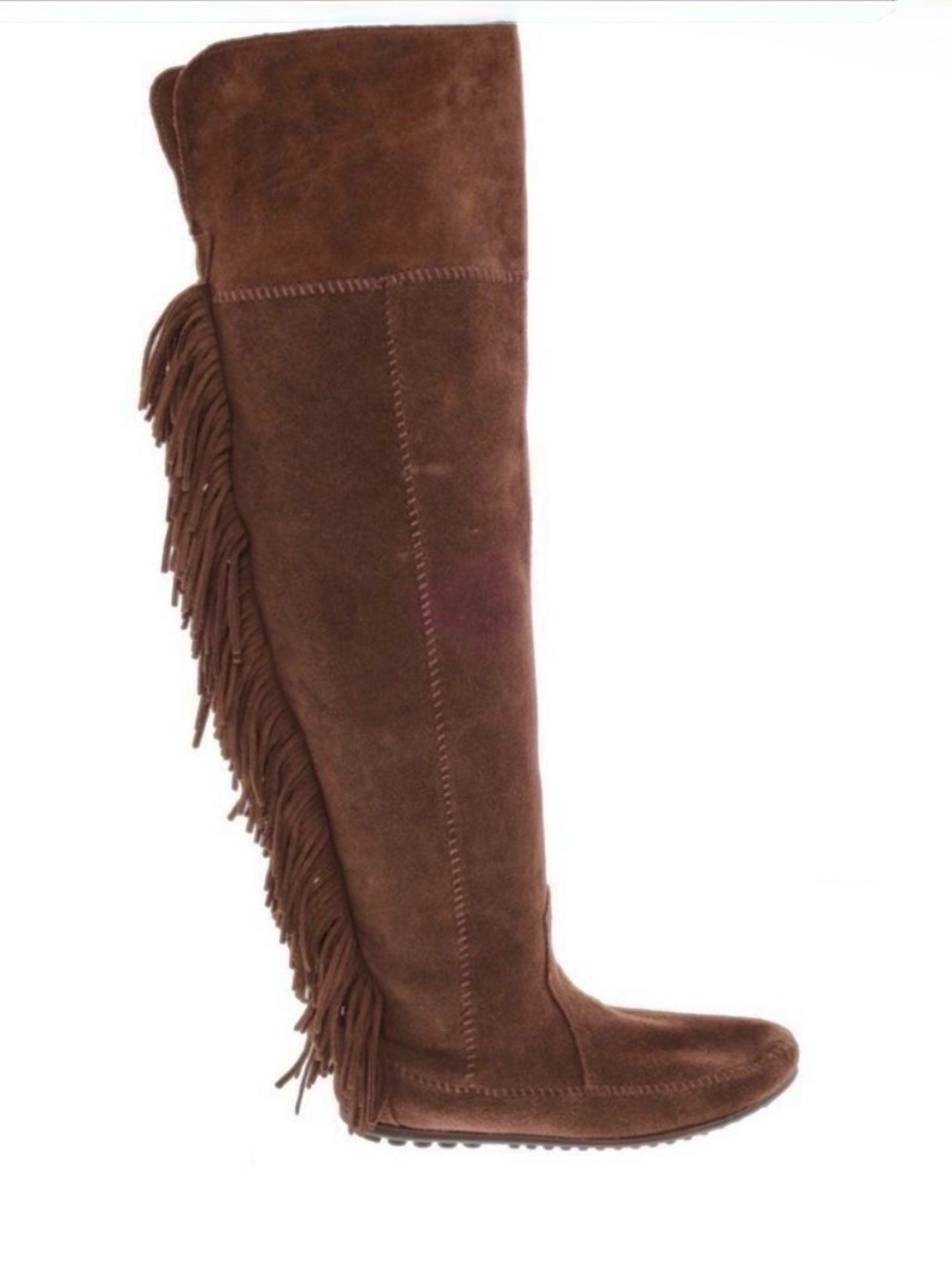 Minnetonka Brown Over-the-Knee Fringe Boots EUC size 7 - Picture 8 of 8